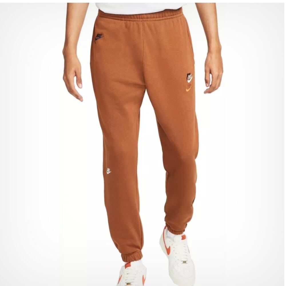 Nike Essentials+ Brushed Back Brown Joggers Size M